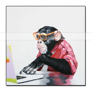 Labākais Art Roku Darbs Mērkaķis Eļļas Glezna Uz Audekla Viesistaba, Mājas Dekoru-Sienas Gleznu, Kas Strādā Orangutan Dzīvnieku Attēli