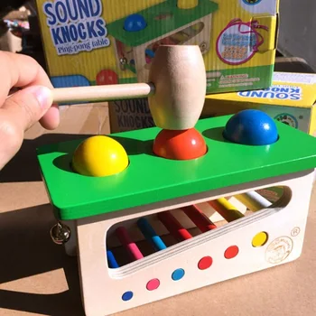Labākā Pārdošanas Koka Xylophone Klauvēt Klavieres & Bumbu Sišana Spēlē Mūzikas Sitamie Instrumenti Rotaļlietas Bērniem Agrīnās Mācīšanās Izglītības Rotaļlieta