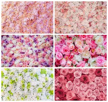 Laeacco Kāzu Backdrops Rozā Rožu Ziedi Ziedu Sienas Dzimšanas Dienas Svinības Fotogrāfijas Fons Bērnu Dušas Jaundzimušo Photozone