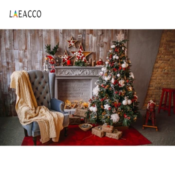 Laeacco Ziemassvētku Eglīte, Kamīna Krēslā Paklāju, Spilvenu Dāvanas Foto Foni Foto Backdrops Bērnu Portrets Photophone