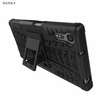 Lai Segtu Sony Xperia XZ Gadījumā antidetonācijas lieljaudas Armor Stand Vāks Sony XZ Silikona Tālrunis Bumper Case For Sony Xperia XZ