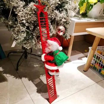 Laimīgu Jauno Gadu, Ziemassvētku Rotājumi DIY Ziemassvētku Dāvanas Santa Claus, Kāpjot pa Kāpnēm Koka Kulons Lelle Šarmu Mājas Apdare