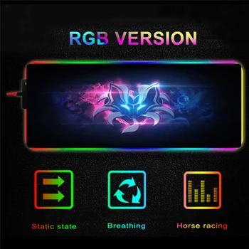 League of Legends Raksturs Logo RGB Peles Paliktņa Spēlētājs Piederumi LED peles paliktnis XXL Spēles Galda PC Galda Spēle Spilventiņu ar Apgaismojumu