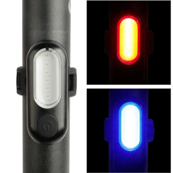 Led Bike Light Aizmugures USB Lādējamu Sarkanā, Zilā Velo Apgaismojums Velo Piederumi Lampas Brīdinājuma Astes Gaismas, Velosipēds