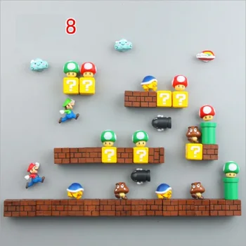 Ledusskapis Magnēti Super Marios Siuts Zaļā Mario Magnēts Ķieģeļi Lodes Pastkastīte Rotaļlietas Bērniem, Dzimšanas dienu Mājas Rotājumi