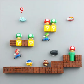 Ledusskapis Magnēti Super Marios Siuts Zaļā Mario Magnēts Ķieģeļi Lodes Pastkastīte Rotaļlietas Bērniem, Dzimšanas dienu Mājas Rotājumi
