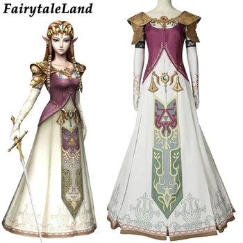 Legend of Zelda Twilight Princess Cosplay Tērpu Halloween Zelda Princese Cosplay apģērbu Kleita Pasūtījuma Izgatavotas Ar Galvassegas