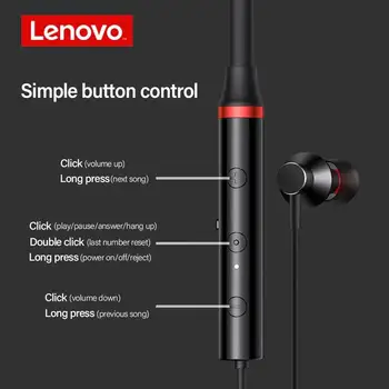 Lenovo HE05X Bluetooth5.0 Bezvadu Austiņas Ūdensizturīgs Sporta Austiņu ar Trokšņa Slāpēšanas Mikrofons Magnētisko Neckband Austiņas