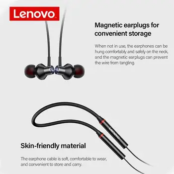 Lenovo HE05X Bluetooth5.0 Bezvadu Austiņas Ūdensizturīgs Sporta Austiņu ar Trokšņa Slāpēšanas Mikrofons Magnētisko Neckband Austiņas