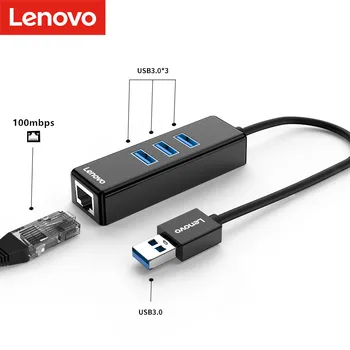 Lenovo USB 3.0 HUB 4 Ports Adapteri Vairāku USB Sadalītājs ātrgaitas OTG uz datora, DATORU, Datoru Piederumi Adaptador USB Doks C