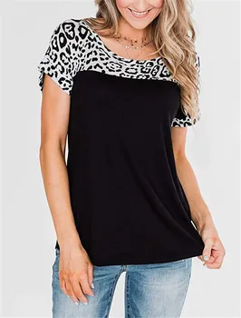 Leopard T-krekls Sievietēm Izšūšanas Top Vasaras Īsām Piedurknēm Tee Krekli, Sieviešu Ikdienas Topi Tee Jaunu Modes T Krekls ropa mujer