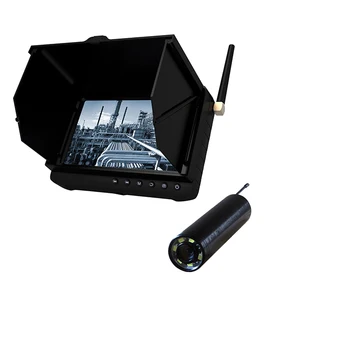Li-akumulatora barošanu 5 collu moniotr Portatīvo bezvadu CCTV skursteņu video inspekcijas kamera