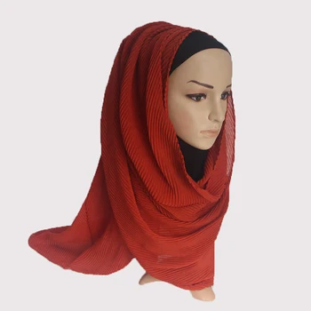 Liela Izmēra TR Kokvilnas Šalle Kroku Sprogot 1 GAB Populārs Sieviešu Hijab Musulmaņu Galvas Wrap Rieva Lakatu, Šalli Plain Krāsas