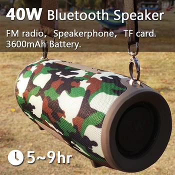 Liela Jauda 40W Āra Pārnēsājamie Bezvadu Bluetooth Skaļruni, Kolonnas, Subwoofer, Mūzikas Centrs, BoomBox 3D Stereo Soundbox FM/TF/AUX