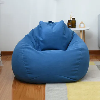 Liela Mazas Slinks Pupu Maiss Dīvāni Segtu Krēsli, bez Pildījuma Linu Auduma sauļošanās krēslu Sēdekļa Pupu Maiss Pouf Dīvāna Dzīvojamā Istabā Produkti