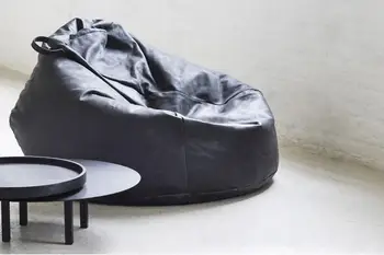 Liela Mazas Ādas Slinks Dīvāni Segtu Krēsli, bez Pildījuma Linu Auduma sauļošanās krēslu Sēdekļa Pupu Maiss Pouf Puff Dīvāns Tatami Dzīvojamā Istaba