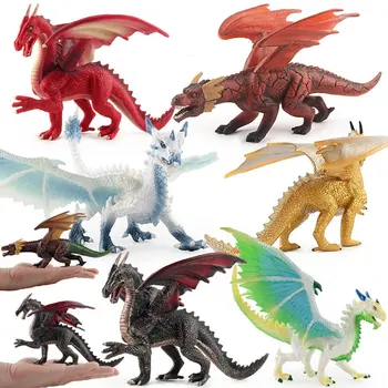 Lielas Uguns Pūķi Attēls Rotaļlietu Komplekts Izglītības Imitētu Dinozaura Modelis Dinozauru Rotaļlietas Simulācijas Rotaļu Dinozauru Kolekcija Modelis