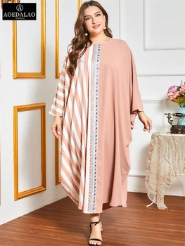 Lielgabarīta Abaya Kleita Sievietēm Rudenī 2020. Gadam Plats garām Piedurknēm rītasvārki Sweet Pink arābu Musulmaņu Marokas Turcija Drēbes