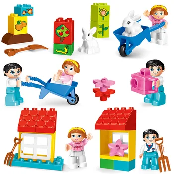 Lielo Izmēru DIY Celtniecības Bloki Radošais Dārzs Izglītības Apgaismības Modelis Rotaļlietas Bērniem Saderīgs ar Duploed Bērniem Dāvanu