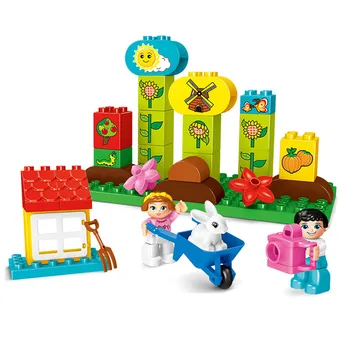 Lielo Izmēru DIY Celtniecības Bloki Radošais Dārzs Izglītības Apgaismības Modelis Rotaļlietas Bērniem Saderīgs ar Duploed Bērniem Dāvanu