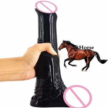 Liels dzīvnieku dildo poniju zirgu dildo mākslīgā dzimumlocekļa reālistisks dildo seksa rotaļlietas sievietēm, erotiskā masturbācija dick anālais plug