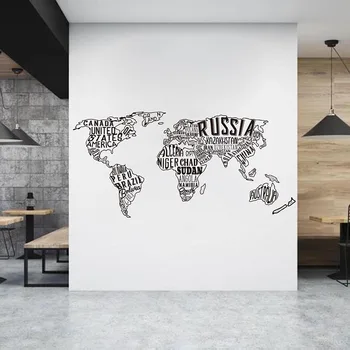 Lielā Pasaules Kartes, Kolāža, Sienas Uzlīmes, Office Klasē Pasaules Kartē Zemes Globa Sienas Decal Skolas Guļamistaba Vinila Dekori