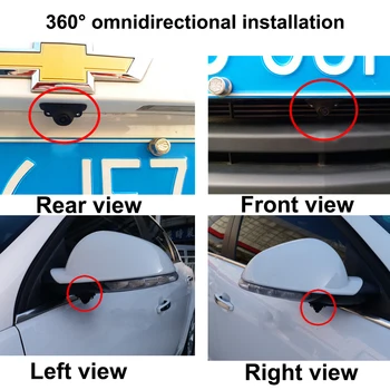 Liislee Intelliegnt Auto Gaismas Sensors Priekšpusē pa Kreisi Labo Sānu Skata Kamera Blind Spot Fotokamera IP67 Waterproof ar Auto Dimming 2 LED
