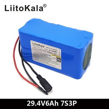 LiitoKala 24V 6Ah 7S3P 18650 Akumulatoru 29.4 v 6000mAh BMS Elektrisko Velosipēdu, Mopēdu /Elektriskās/Li ion Baterija