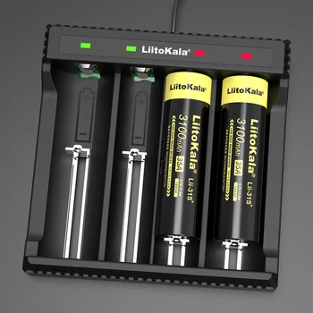 LiitoKala Lii-L4 18650 lādētāju 3,7 V akumulators, lādētājs 4Slot Par e-cigarešu 18650 26650 21700 baterijas+5V 2A plug