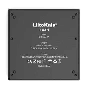 LiitoKala Lii-L4 18650 lādētāju 3,7 V akumulators, lādētājs 4Slot Par e-cigarešu 18650 26650 21700 baterijas+5V 2A plug