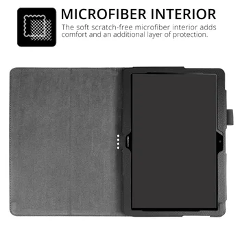 Litchee Flip Matēts PU Leather Case For Samsung Galaxy Tab 3 10.1 collu P5200 P5210 P5220 GT-P5200 Tablete aizsardzības gadījumā +FilmPen
