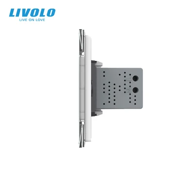 Livolo C9 ASV Standarta maiņstrāvas Touch Switch,2way Zigbee Smart Wifi bezvadu kontroles,balta kristāla, stikla,ar dubultu USB spraudņi