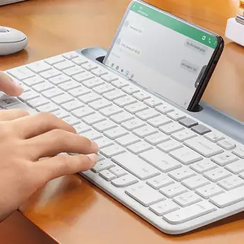 Logitech K580 Bezvadu Ultra plānais Tastatūras Dual Režīmā 2.4 G/Bluetooth Vienojošu Biroja Klaviatūra Desktop PC, Klēpjdators, Tablete Tastatūra