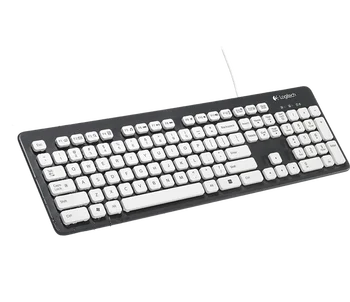 Logitech Keyboard 103 Taustiņi USB Vadu Ūdensizturīgs Rubberdome Tastatūra Klēpjdators, Desktop Planšetdators