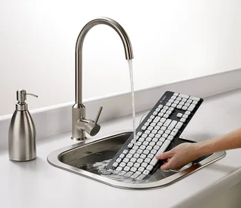Logitech Keyboard 103 Taustiņi USB Vadu Ūdensizturīgs Rubberdome Tastatūra Klēpjdators, Desktop Planšetdators