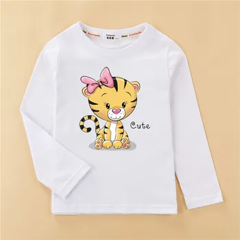 Lolocee garām piedurknēm bērniem drēbes cute maz tīģeris tīsas bērnu meiteņu kokvilnas t-krekls vasaras karikatūra izdrukāt topi zēnu krekls 3-14T