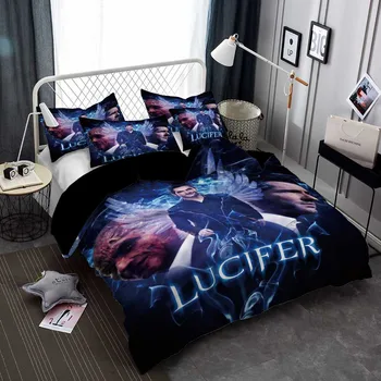 Lucifers sērijas drukas Duvet Cover Set Gultasveļas Komplekts Full Double Queen Size Mājas Mīksto Comfoter Segtu Bērniem