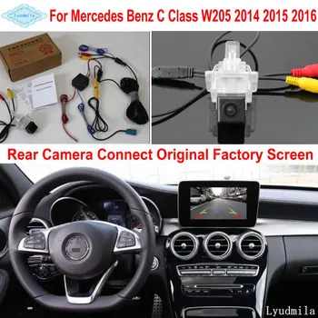 Ludmila Par Mercedes Benz C W205 2016 RCA un Oriģinālais Ekrāns Saderīgs Automašīnas Atpakaļskata Kamera / Atpakaļ, uz Augšu, Atpakaļgaitas Kamera