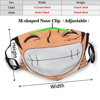 Luffy Smaidu Smieklīgi Izdrukāt Atkārtoti Pm2.5 Filtru Sejas Maska Japāna Manga Anime Multfilmu Smaidu Mutē Zoro Mērkaķis