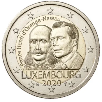 Luksemburga 200 gadu Jubileju, Dzimšanas Princis Henrijs 2020. gadā 2 Eiro Nekustamo Oriģinālu Monētu Taisnība Euro Kolekcijas Monētu Unc