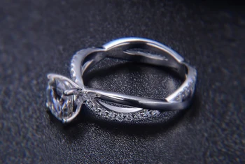 Luksusa 1.0 ct lab dimanta sākotnējā 925 sterling sudraba kāzu gredzenu komplektu sievietēm līgava saderināšanās Rotaslietas Band mūžību dāvanu