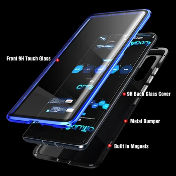 Luksusa 360 Magnētisko Spēku, Samsung Galaxy A51 A71 Gadījumā Rūdīts Stikls Par Samsung A51 A71 51 71 A515F A715F Atpakaļ Priekšējo