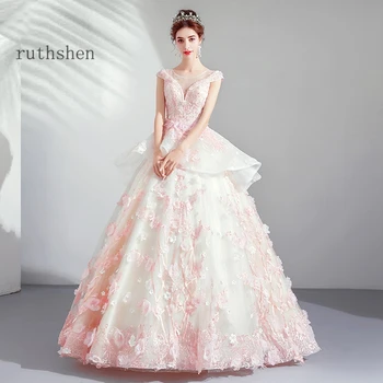 Luksusa Bumbu Kleita vakartērpi, Ziedu Modes Dizainere Īsām Piedurknēm 3D Ziedi Grīdas Garums Oficiālu Grezna Kleita