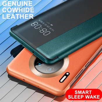 Luksusa Genuine Leather Flip Case For Huawei Mate 30 Pro Capa Slim Aizsardzības Vāciņu Soma Mate30 Pro 4G 5G Fundas