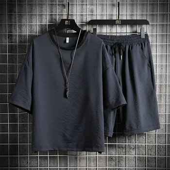 Luksusa T-krekli 2020. gada Vasaras Vīriešu tops Ātri Sausas Sporta Un Atpūtas Uzvalks T-krekls ar Īsām Piedurknēm Modes Jaunatnes Tendence Slim Bikses