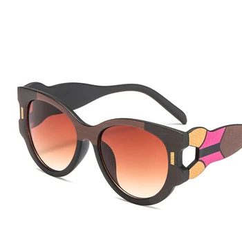 Luksusa Zīmolu 2019 Jauno Dizaineru Lunettes Femme Zīmola Krāsu Bloku Cat Eye Saulesbrilles Sieviešu Krāsains Rāmis Sadalīt Kopīgo Saules Brilles