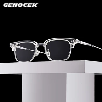 Luksusa Zīmolu Acetāts Brilles Rāmis Vīriešu, Sieviešu Pārredzamu Tuvredzība Recepšu Optisko Titāna Brilles Rāmis MAIGU Brilles