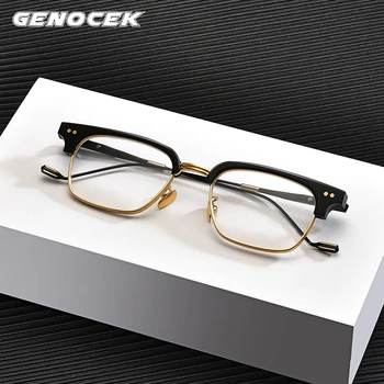 Luksusa Zīmolu Acetāts Brilles Rāmis Vīriešu, Sieviešu Pārredzamu Tuvredzība Recepšu Optisko Titāna Brilles Rāmis MAIGU Brilles