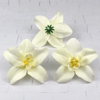 Lulang Balts 15pcs 8cm Mākslīgā Simulācijas Orhideju Dekoratīvā Puķe Cattleya Taizemes Orhideju Zīda Ziedu Galviņām Taras DIY Kāzas