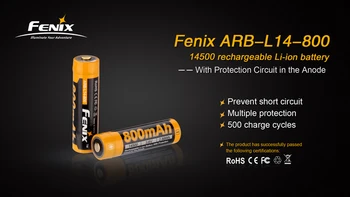 Līdz. Jaunu Fenix ARB-L14-800 3.6 V 14500 800mAh Uzlādējams Litija-jonu Akumulators Ar Aizsardzības Ķēde(1gb)